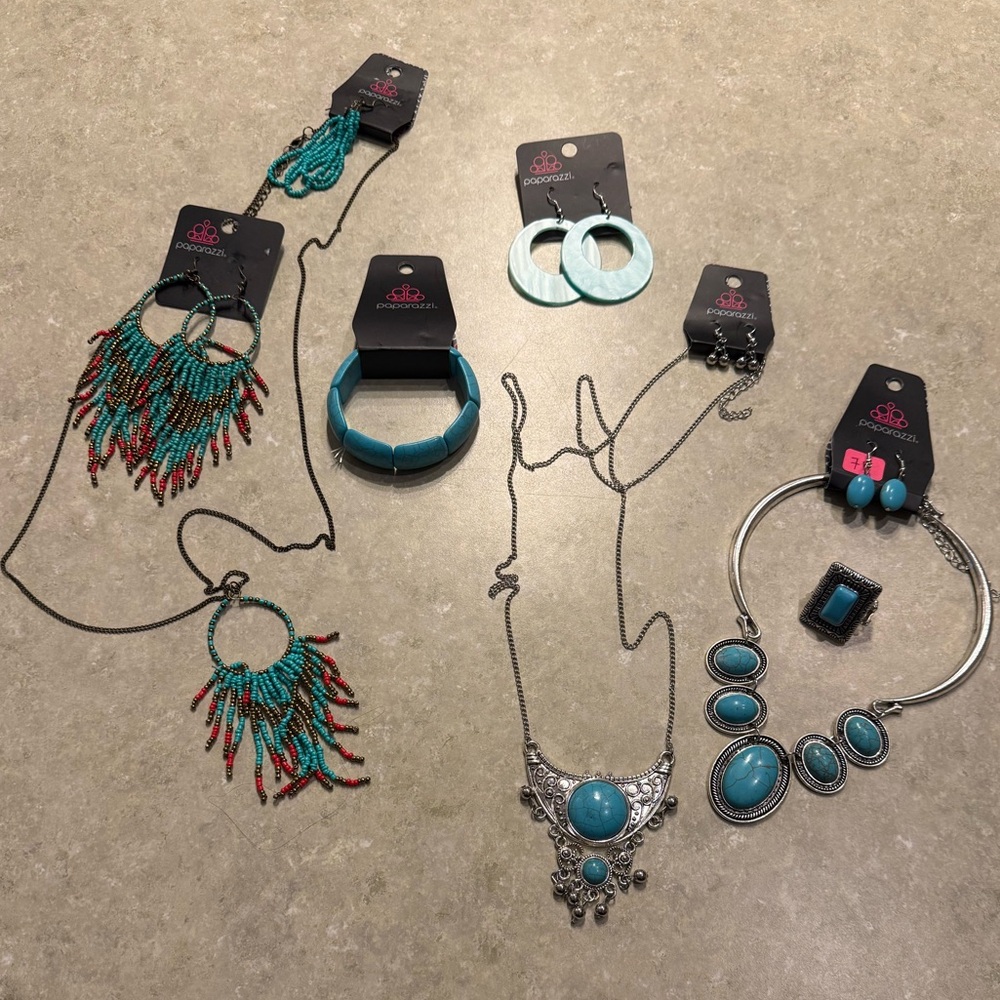 Set of 7 Turquoise Jewelry Collection
